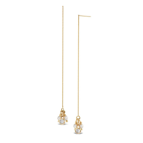 Electric Red Mini 3-stone Single Stud Earring