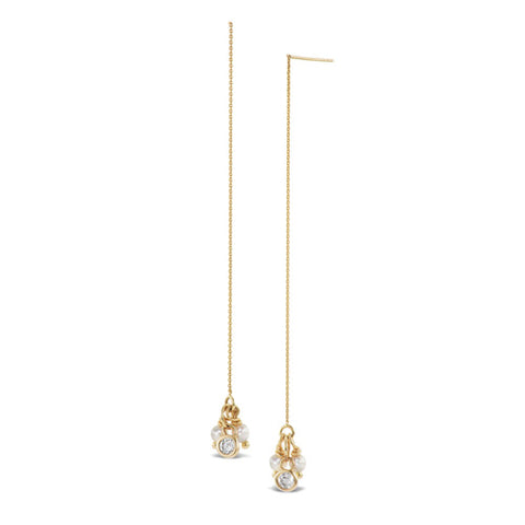 Bitsy left and right miniature diamond climber earrings