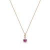 pink sapphire pendant, 14k gold princess cut pink sapphire pendant