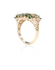 Statement cocktail ring, Green sapphire, Chrome Diopside, 14k gold