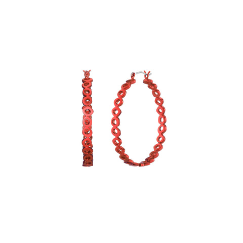 Electric Red Mini 3-stone Single Stud Earring