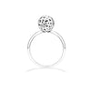 14k white gold sphere ring with diamonds, white gold ring with diamond disco ball