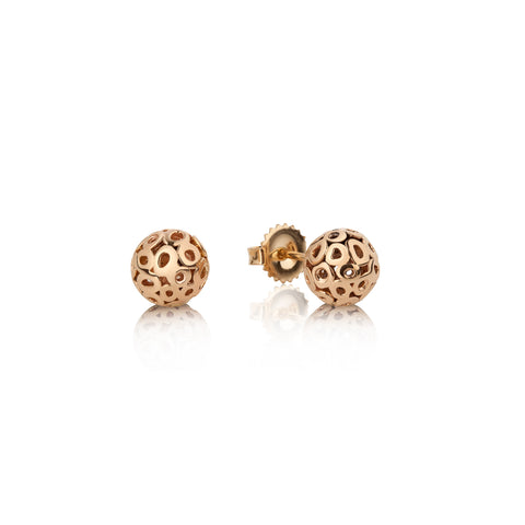 Electric Red Mini 3-stone Single Stud Earring