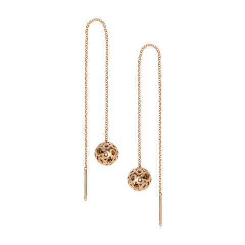 Electric Red Mini 3-stone Single Stud Earring