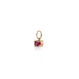 Ruby stone charm, 14k gold ruby charm, oval shape ruby charm