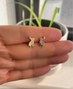 14k gold trickster bunny mismatch earrings