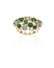 Statement cocktail ring, Green sapphire, Chrome Diopside, 14k gold