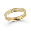 Alternative wedding band 14k yellow gold with lab growndiamonds