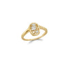 Alternative engagement ring with diamond cluster 14k yellow gold