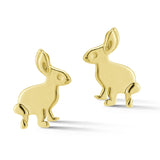 Trickster bunny rabbit 14k gold stud earrings Hi June Parker