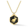 Hi June Parker trickster bunny pendant 14k gold enamel and diamond