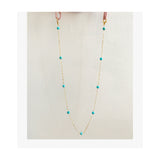 turquoise chain, eye-wear chain, mask chain, gold color