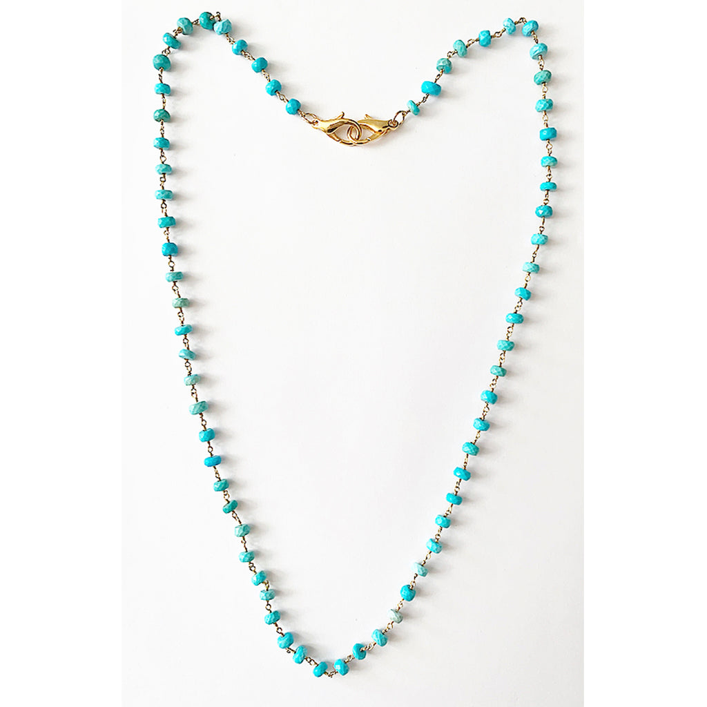 Turquoise vermeil rosary eye-wear and mask chain, mask chain