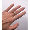 Alternative bridal engagement open ring baroque pearl and baguette diamond