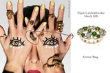Vogue Czech March 2020 Hi June Parker Avenue Green gemstones Cocktail Ring