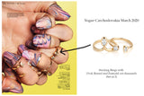 Vogue Czechoslovakia 2020 Hi June Parker Stacking Rings Set Oval, Round, Emerald cut diamonds