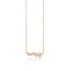 14k rose gold diamond bar pendant, tapered diamonds chain necklace