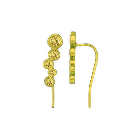 Electric Yellow Mini 3-stone single stud earring