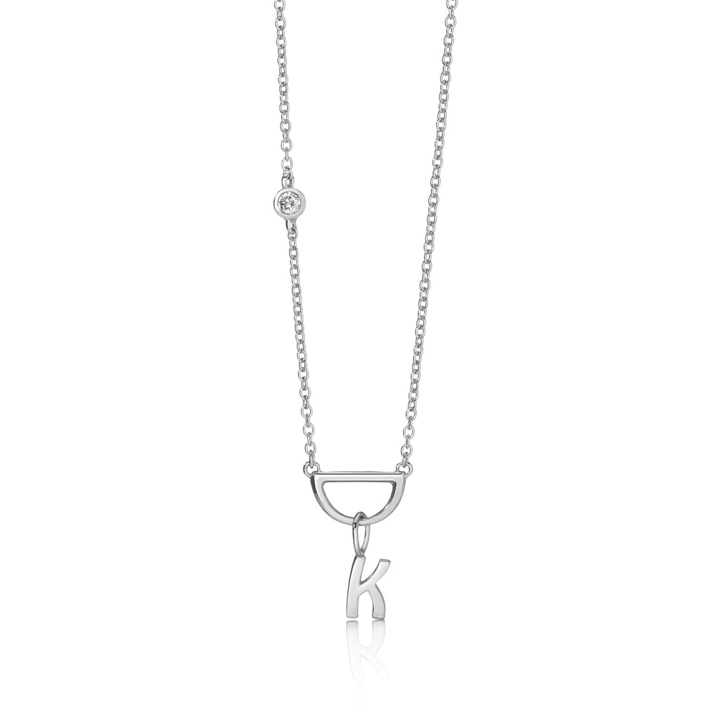 silver personalization letter charm K pendant