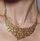 Statement 14k gold necklace, diamond collar necklace, 14k gold collar necklace, adjustable 14k gold collar necklace
