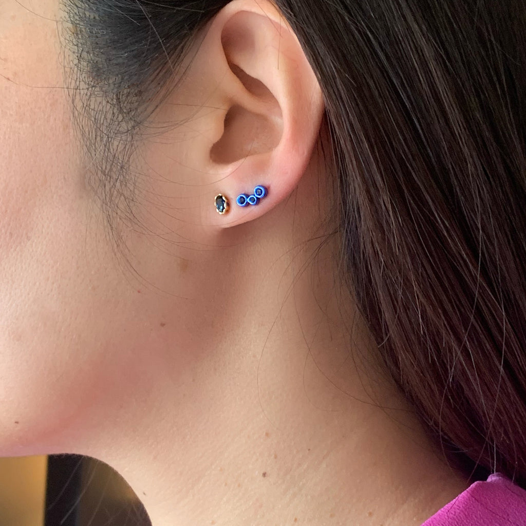 Blue Stone Diamond Earrings - JD SOLITAIRE
