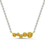 Electric yellow shadows bar pendant with yellow sapphire stones