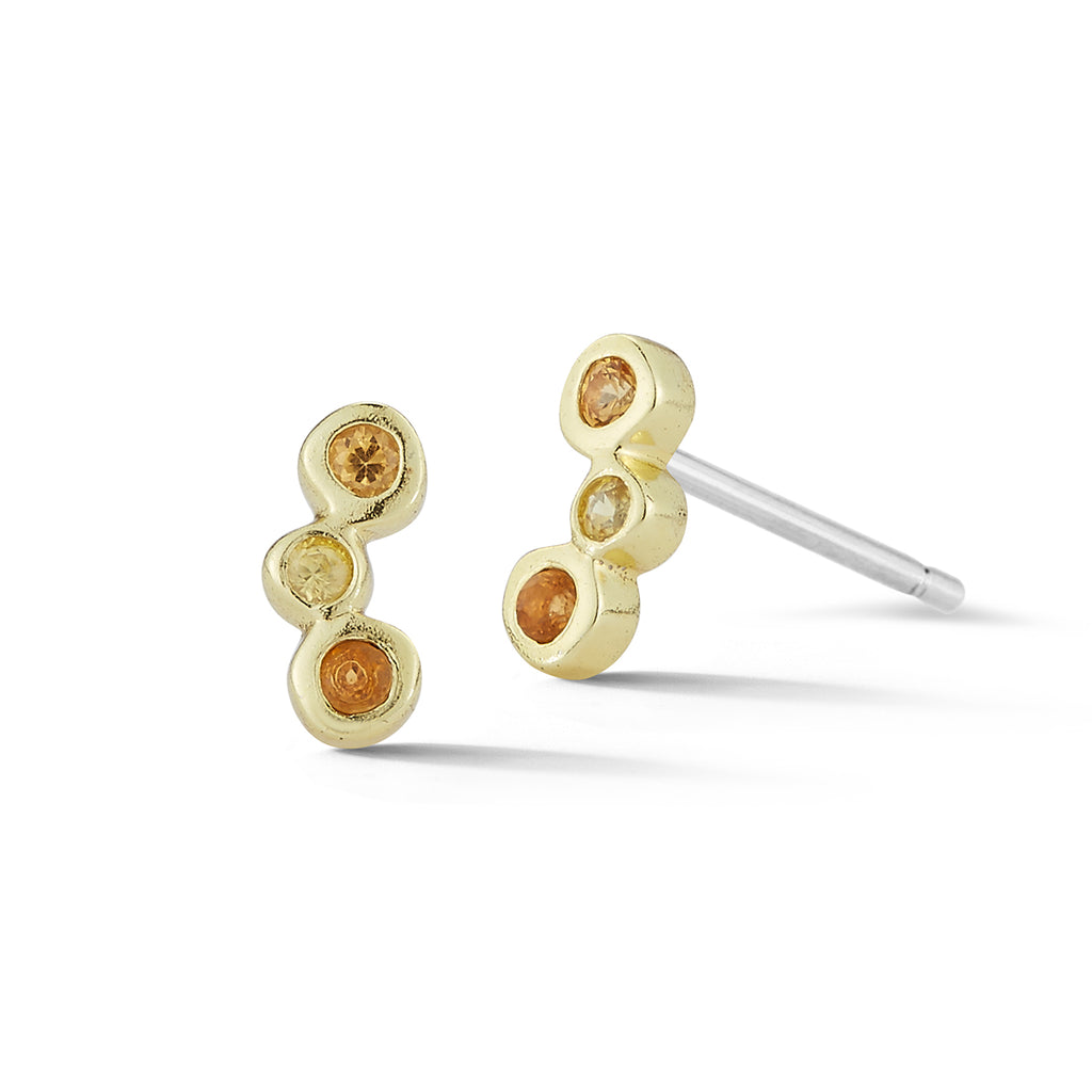 Single diamond stone stud earrings in 18k rose gold - SIR1259 – Siranjewelry