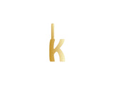 Alphabet letter gold charm, Letter K charm, 14k gold letter charm