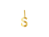 Alphabet letter gold charm, Letter S charm, 14k gold letter charm