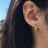 14k diamond huggie hoop earrings, gold diamond huggies